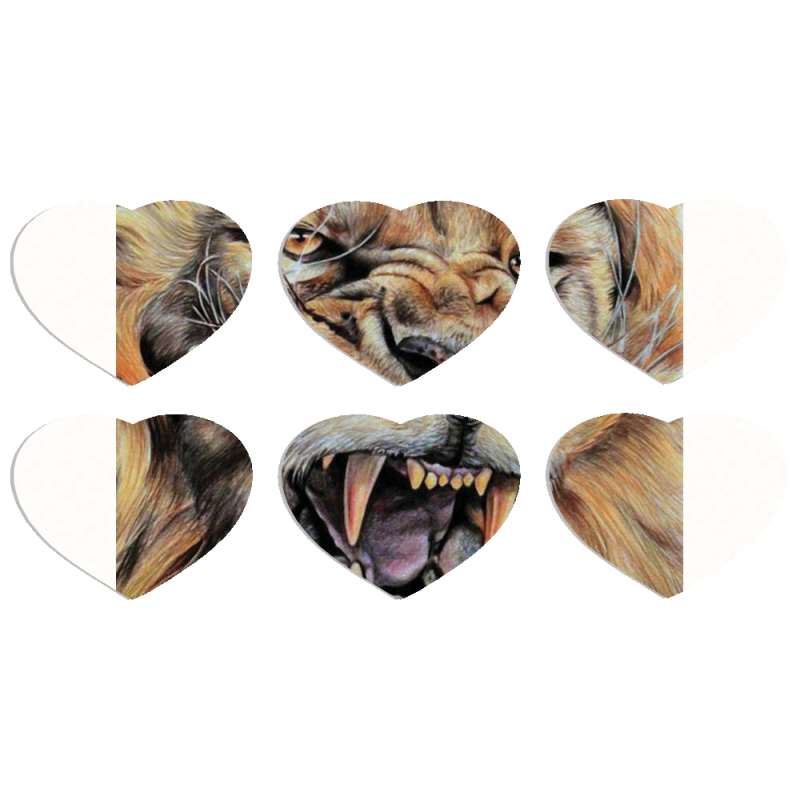 Магнитные фотопазлы Сердце 50 на 50 набор 6 штук 