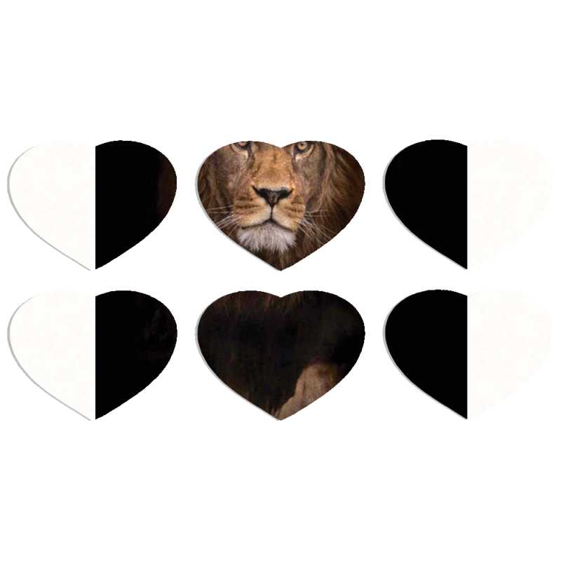 Магнитные фотопазлы Сердце 50 на 50 набор 6 штук 