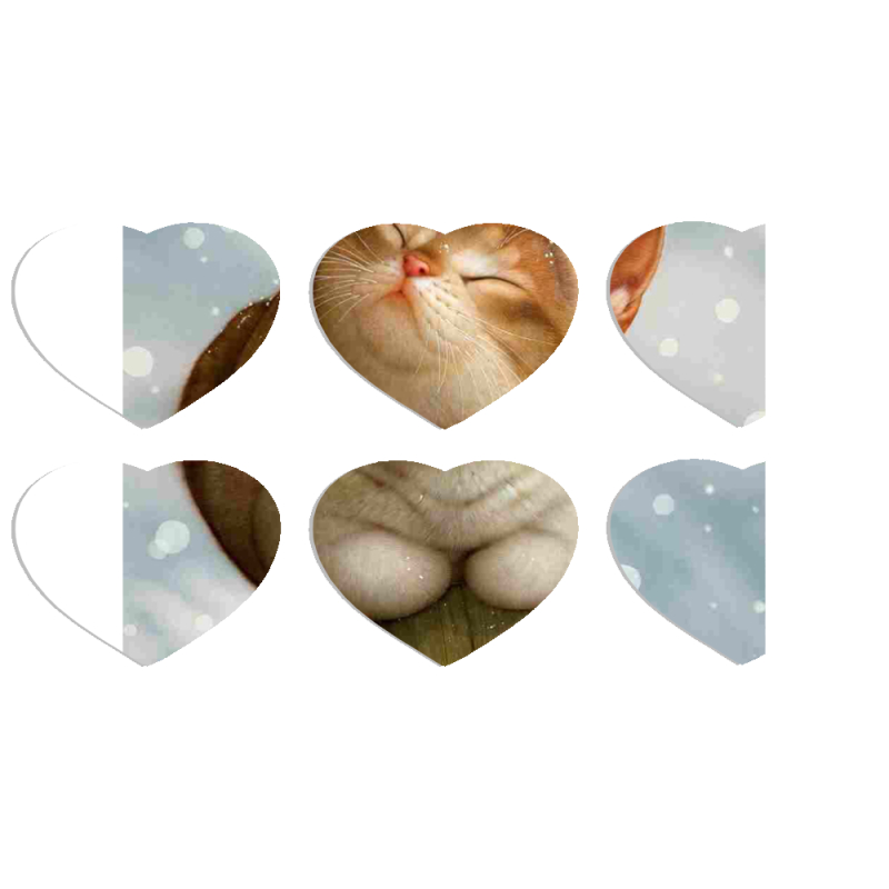 Магнитные фотопазлы Сердце 50 на 50 набор 6 штук 