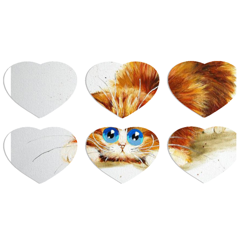 Магнитные фотопазлы Сердце 50 на 50 набор 6 штук 