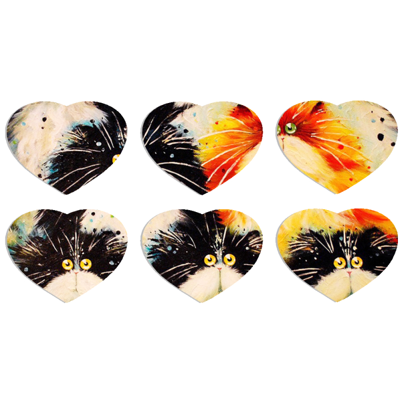 Магнитные фотопазлы Сердце 50 на 50 набор 6 штук 