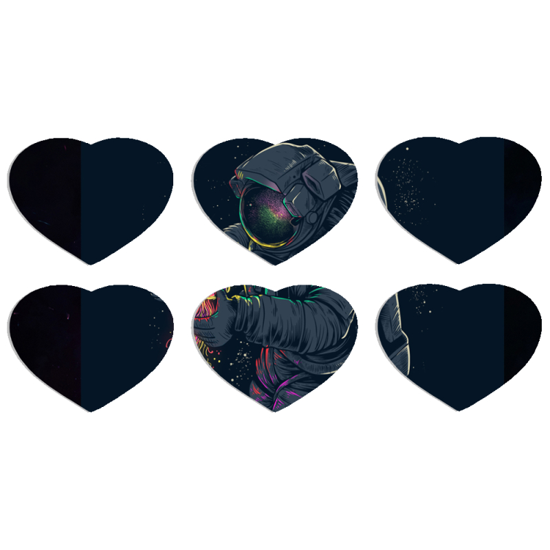 Магнитные фотопазлы Сердце 50 на 50 набор 6 штук 