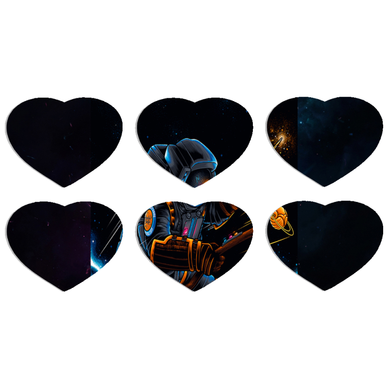 Магнитные фотопазлы Сердце 50 на 50 набор 6 штук 