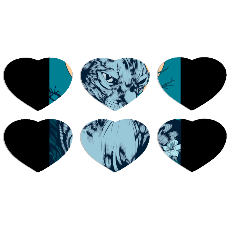 Магнитные фотопазлы Сердце 50 на 50 набор 6 штук 