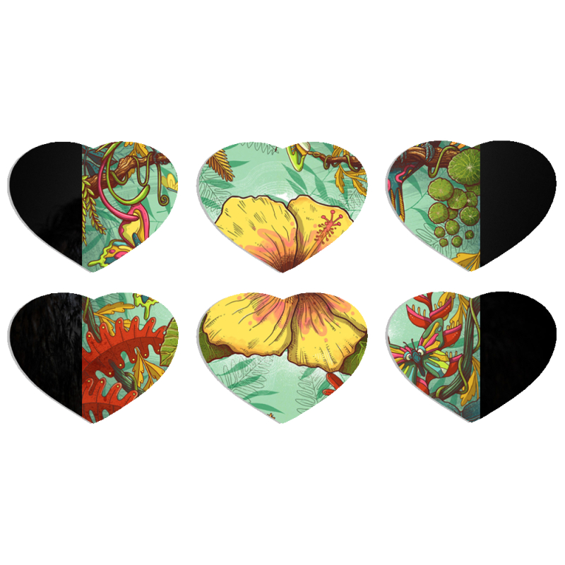 Магнитные фотопазлы Сердце 50 на 50 набор 6 штук 