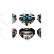 Магнитные фотопазлы Сердце 50 на 50 набор 6 штук Енот с банкой