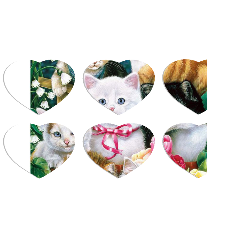 Магнитные фотопазлы Сердце 50 на 50 набор 6 штук 