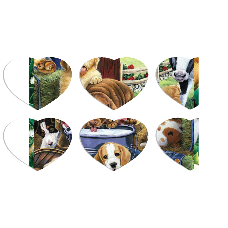 Магнитные фотопазлы Сердце 50 на 50 набор 6 штук 