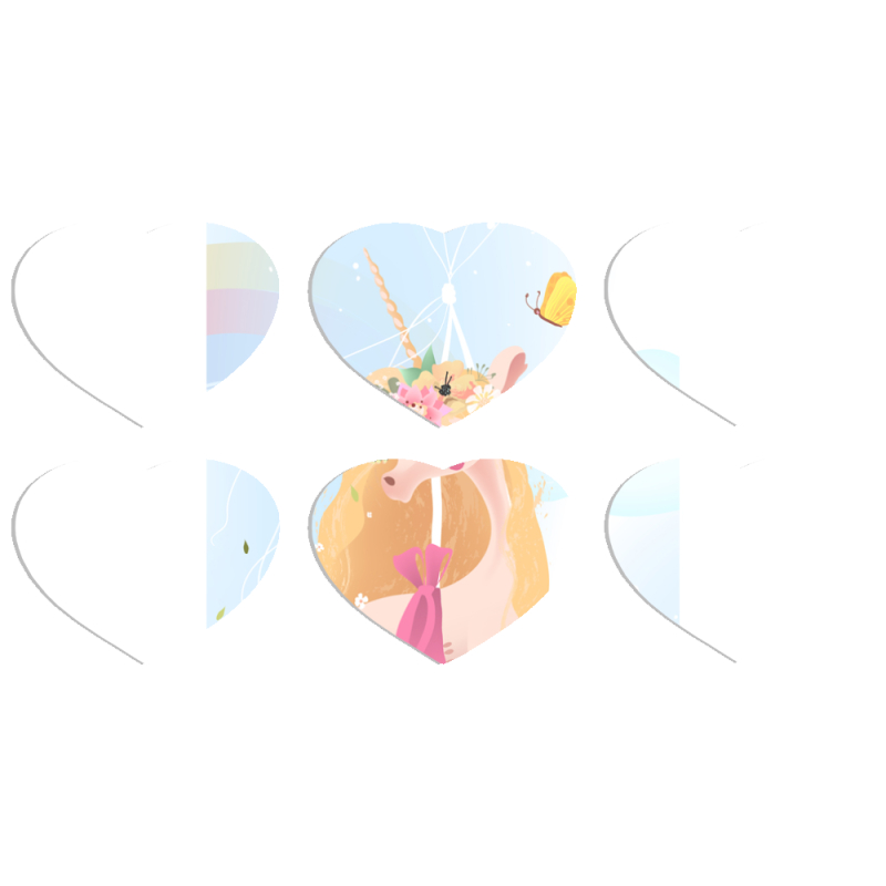 Магнитные фотопазлы Сердце 50 на 50 набор 6 штук 