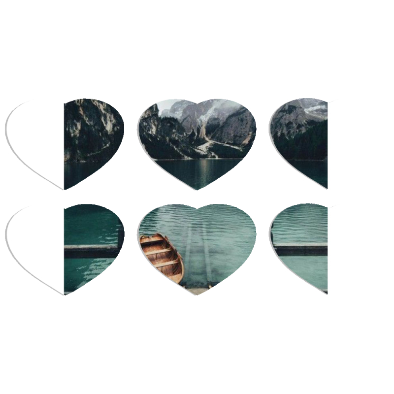 Магнитные фотопазлы Сердце 50 на 50 набор 6 штук 
