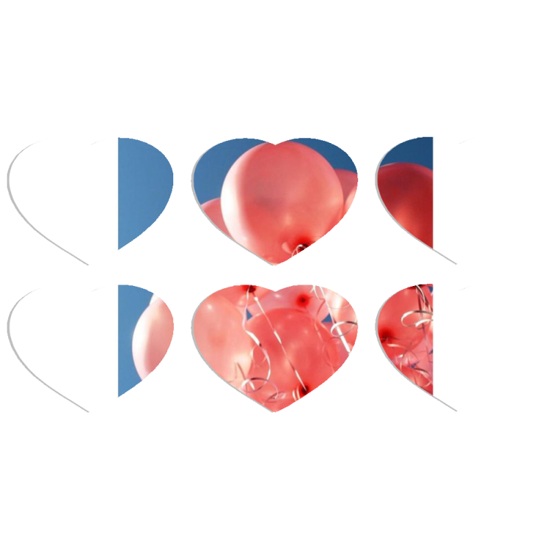 Магнитные фотопазлы Сердце 50 на 50 набор 6 штук 