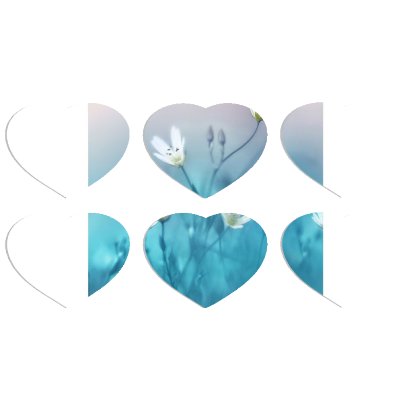 Магнитные фотопазлы Сердце 50 на 50 набор 6 штук 