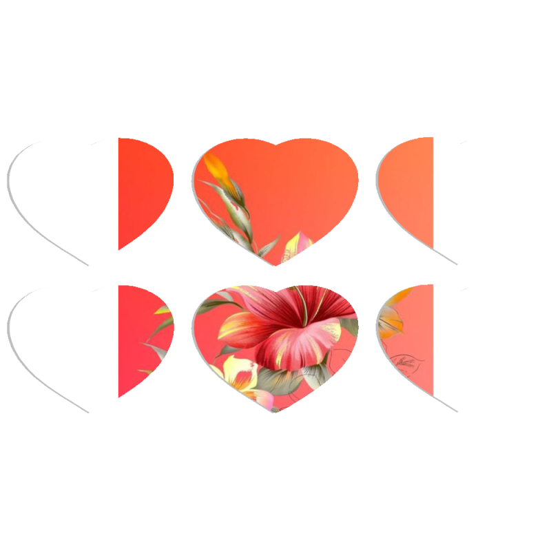 Магнитные фотопазлы Сердце 50 на 50 набор 6 штук 