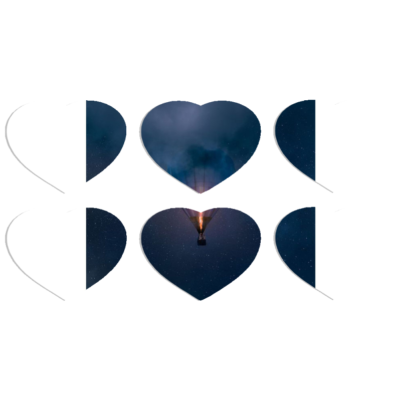 Магнитные фотопазлы Сердце 50 на 50 набор 6 штук 