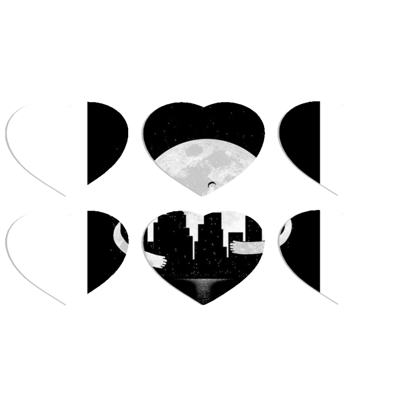 Магнитные фотопазлы Сердце 50 на 50 набор 6 штук 