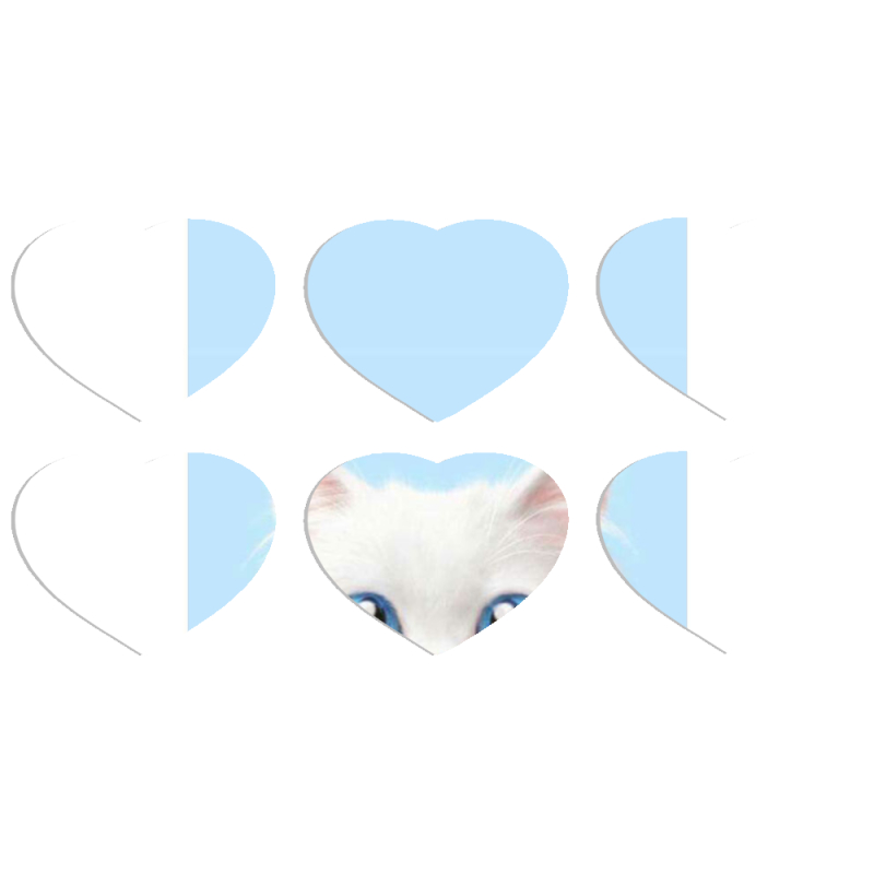 Магнитные фотопазлы Сердце 50 на 50 набор 6 штук 