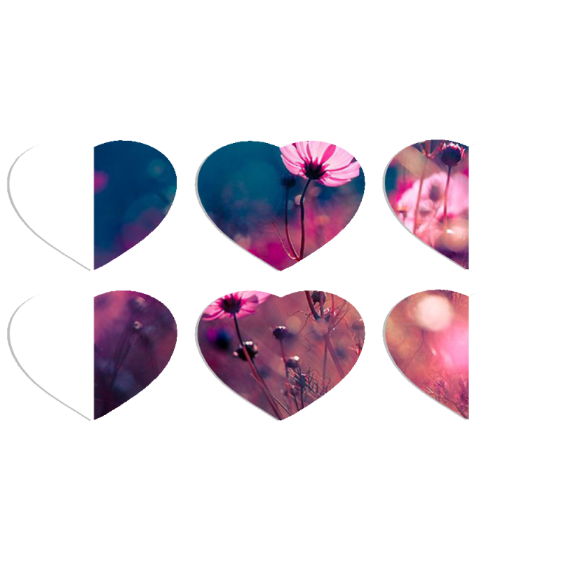 Магнитные фотопазлы Сердце 50 на 50 набор 6 штук 