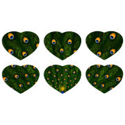 Магнитные фотопазлы Сердце 50 на 50 набор 6 штук Peacocks Tail
