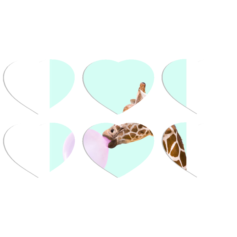 Магнитные фотопазлы Сердце 50 на 50 набор 6 штук 