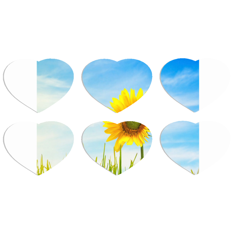Магнитные фотопазлы Сердце 50 на 50 набор 6 штук Sunflower Heaven