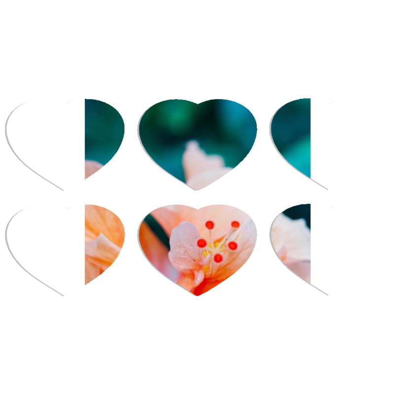 Магнитные фотопазлы Сердце 50 на 50 набор 6 штук 