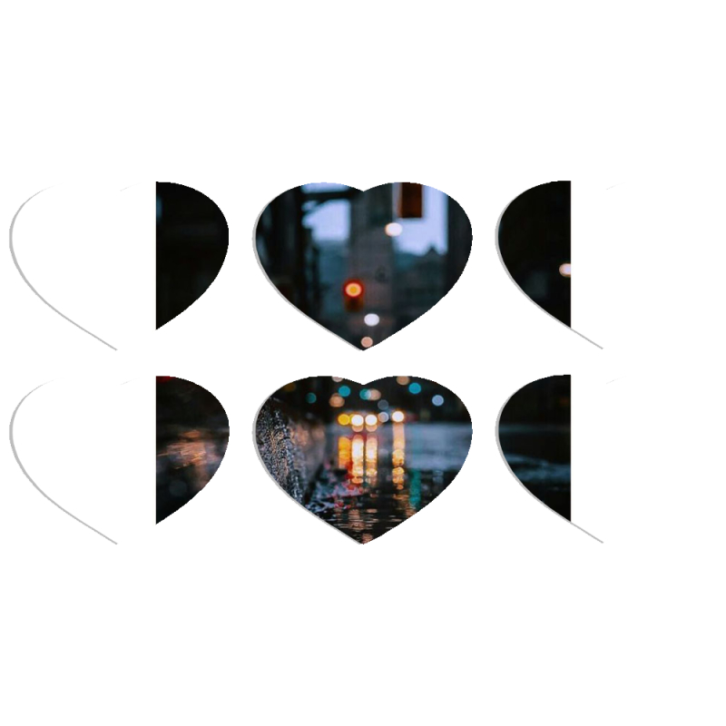 Магнитные фотопазлы Сердце 50 на 50 набор 6 штук 