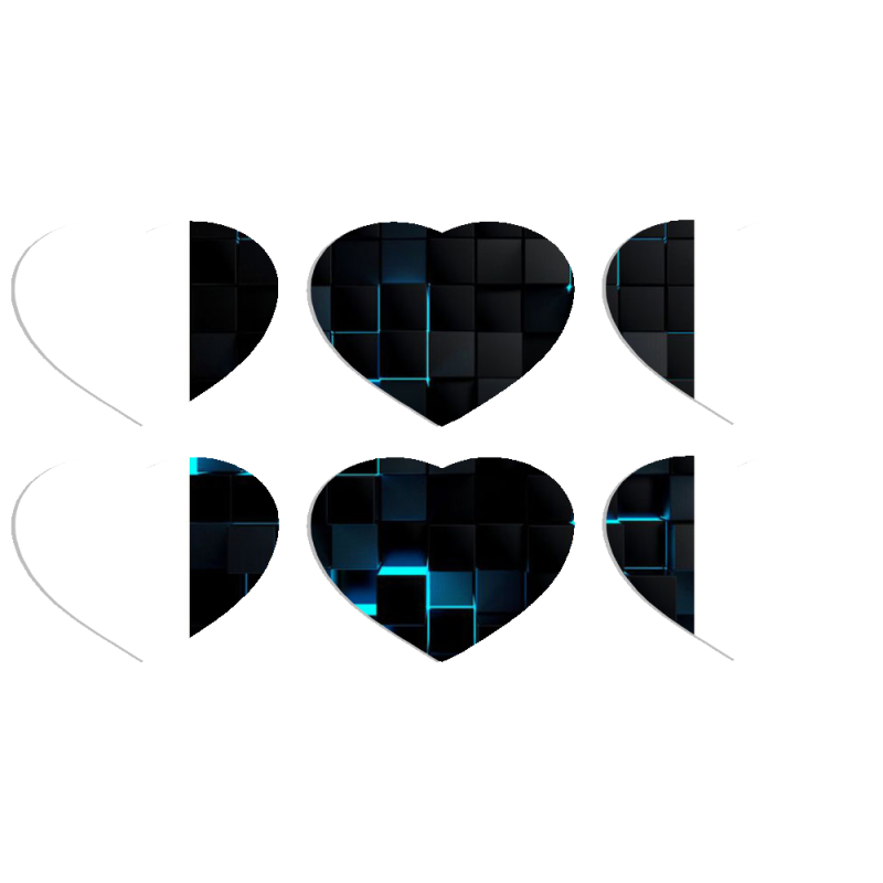 Магнитные фотопазлы Сердце 50 на 50 набор 6 штук Cubes