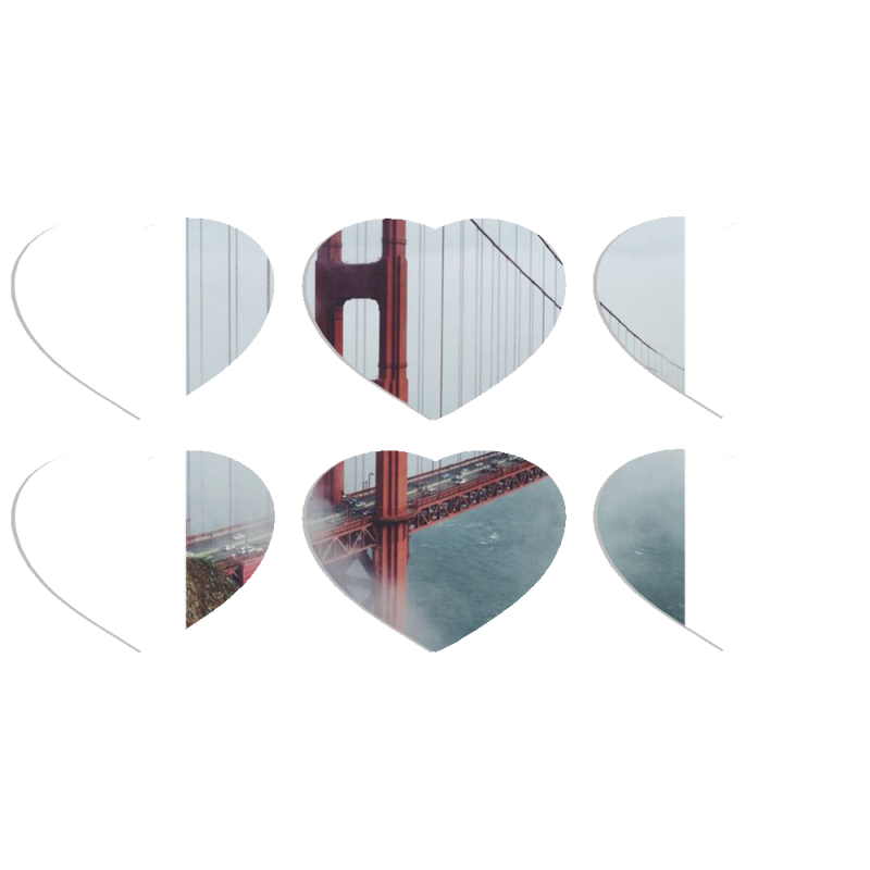 Магнитные фотопазлы Сердце 50 на 50 набор 6 штук 