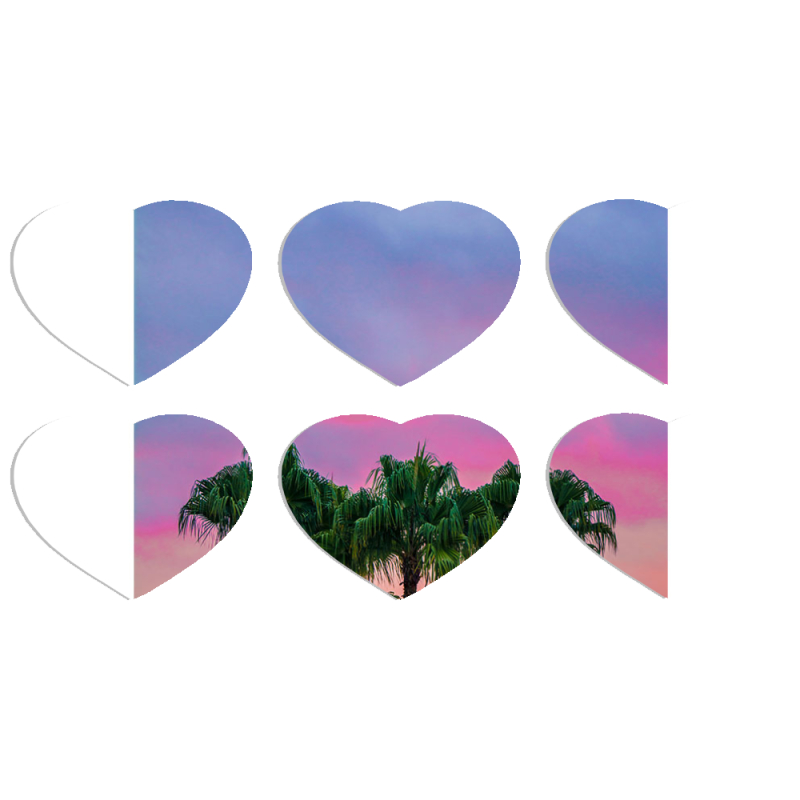 Магнитные фотопазлы Сердце 50 на 50 набор 6 штук 