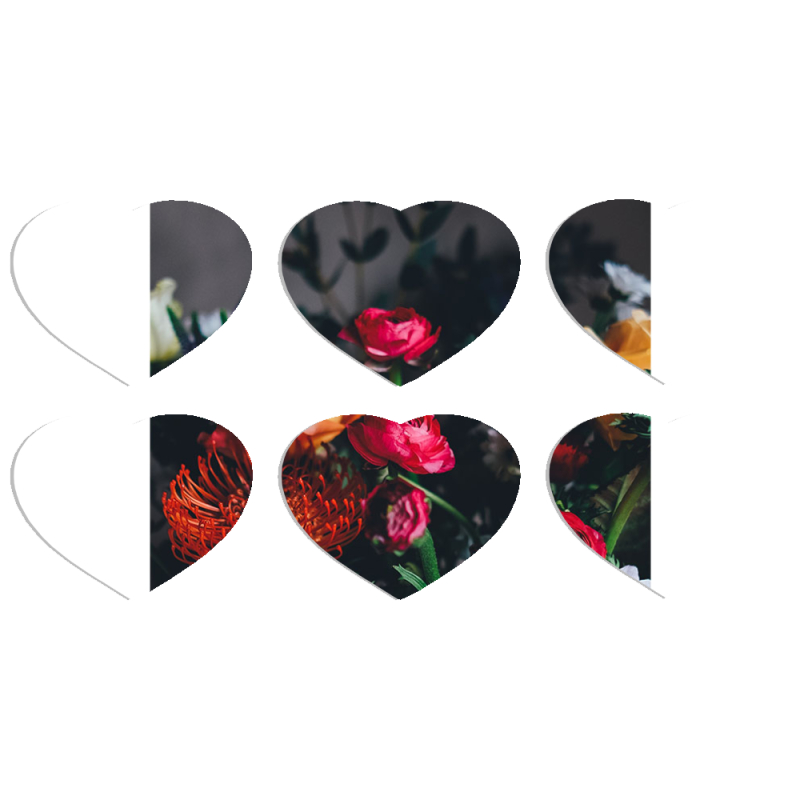 Магнитные фотопазлы Сердце 50 на 50 набор 6 штук 