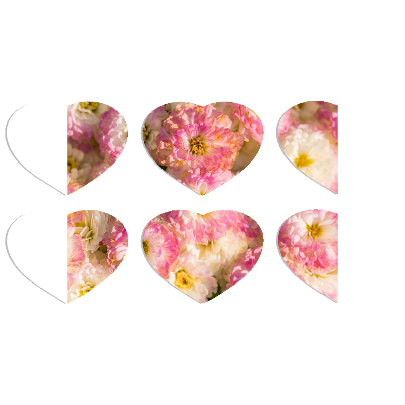 Магнитные фотопазлы Сердце 50 на 50 набор 6 штук 
