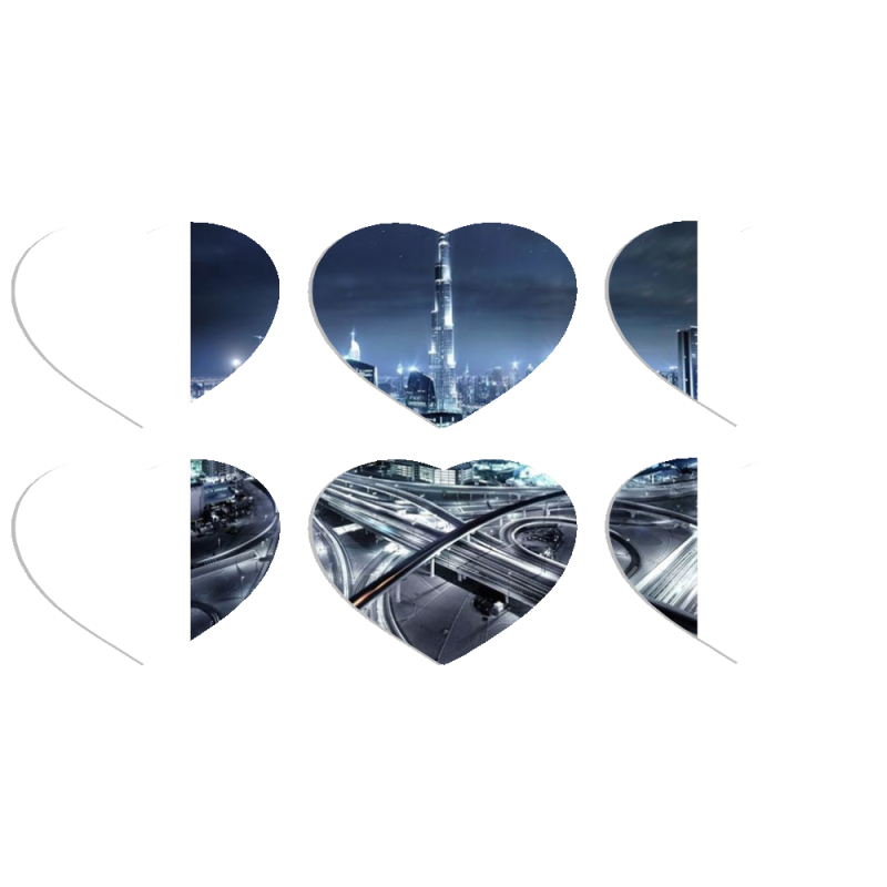 Магнитные фотопазлы Сердце 50 на 50 набор 6 штук 