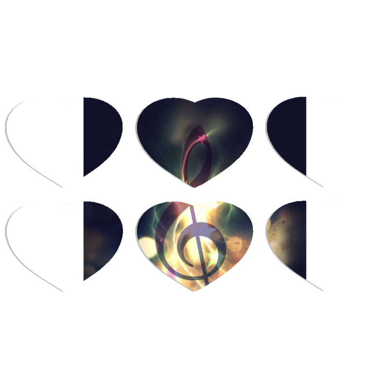 Магнитные фотопазлы Сердце 50 на 50 набор 6 штук 