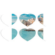 Магнитные фотопазлы Сердце 50 на 50 набор 6 штук Seaside