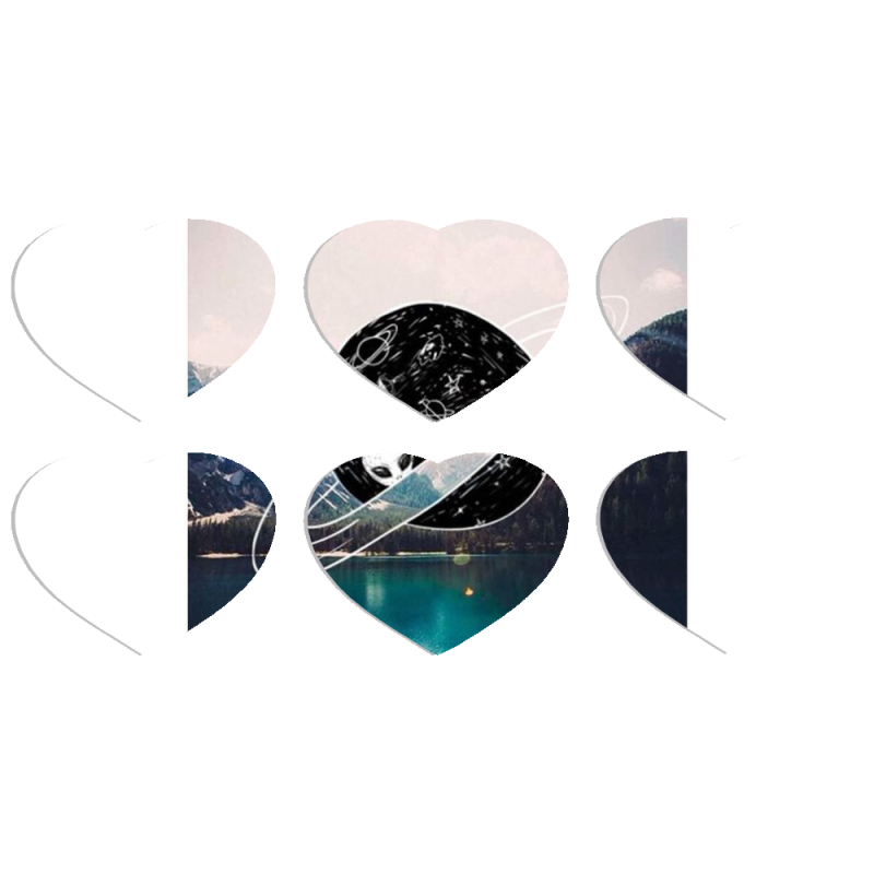 Магнитные фотопазлы Сердце 50 на 50 набор 6 штук 