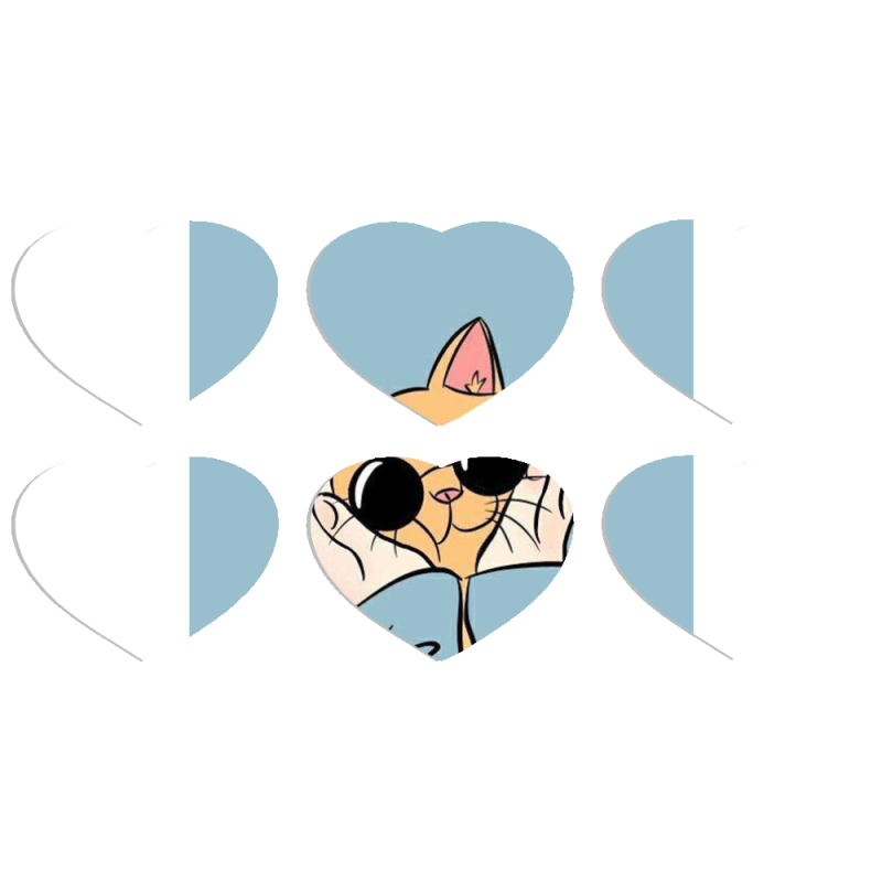 Магнитные фотопазлы Сердце 50 на 50 набор 6 штук 