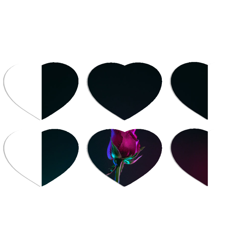 Магнитные фотопазлы Сердце 50 на 50 набор 6 штук 