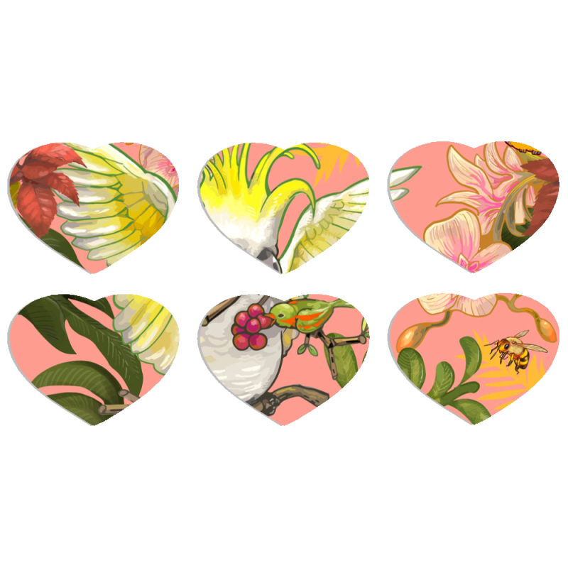 Магнитные фотопазлы Сердце 50 на 50 набор 6 штук 
