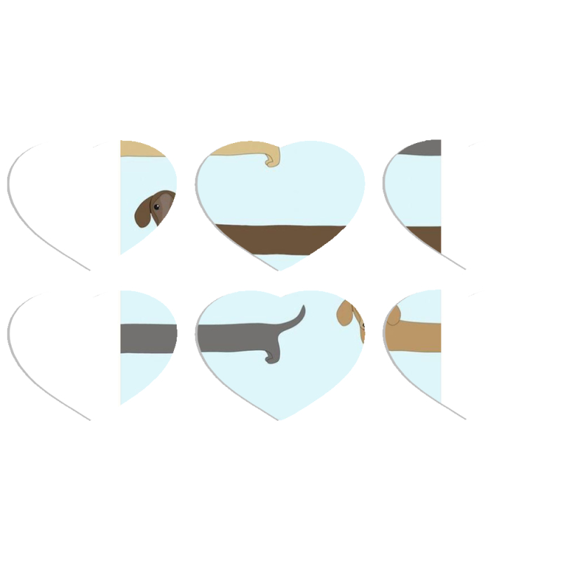 Магнитные фотопазлы Сердце 50 на 50 набор 6 штук Dachshund