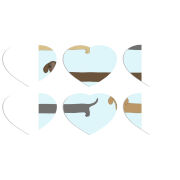 Магнитные фотопазлы Сердце 50 на 50 набор 6 штук Dachshund