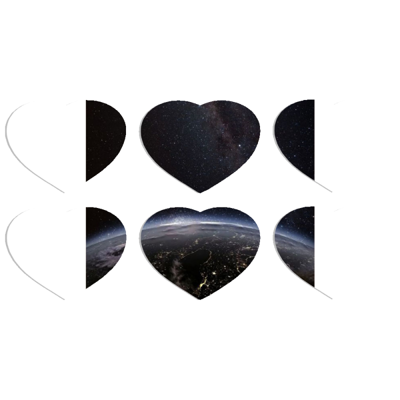 Магнитные фотопазлы Сердце 50 на 50 набор 6 штук 