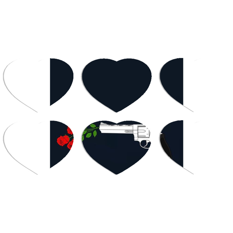 Магнитные фотопазлы Сердце 50 на 50 набор 6 штук 