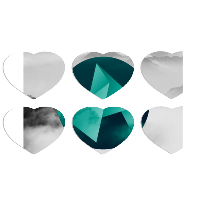 Магнитные фотопазлы Сердце 50 на 50 набор 6 штук 