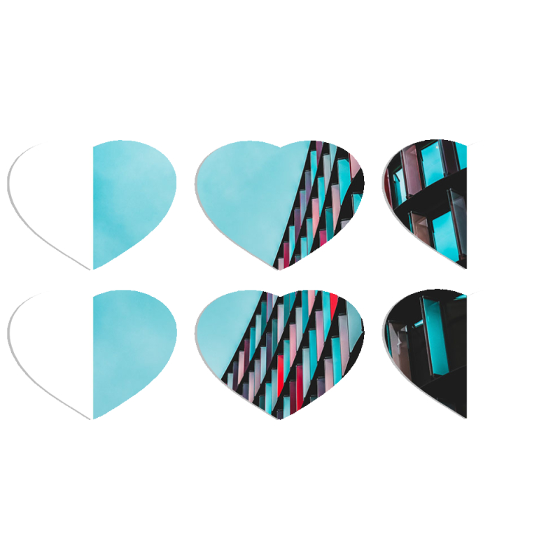 Магнитные фотопазлы Сердце 50 на 50 набор 6 штук 