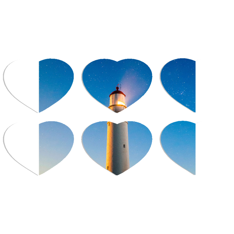 Магнитные фотопазлы Сердце 50 на 50 набор 6 штук 