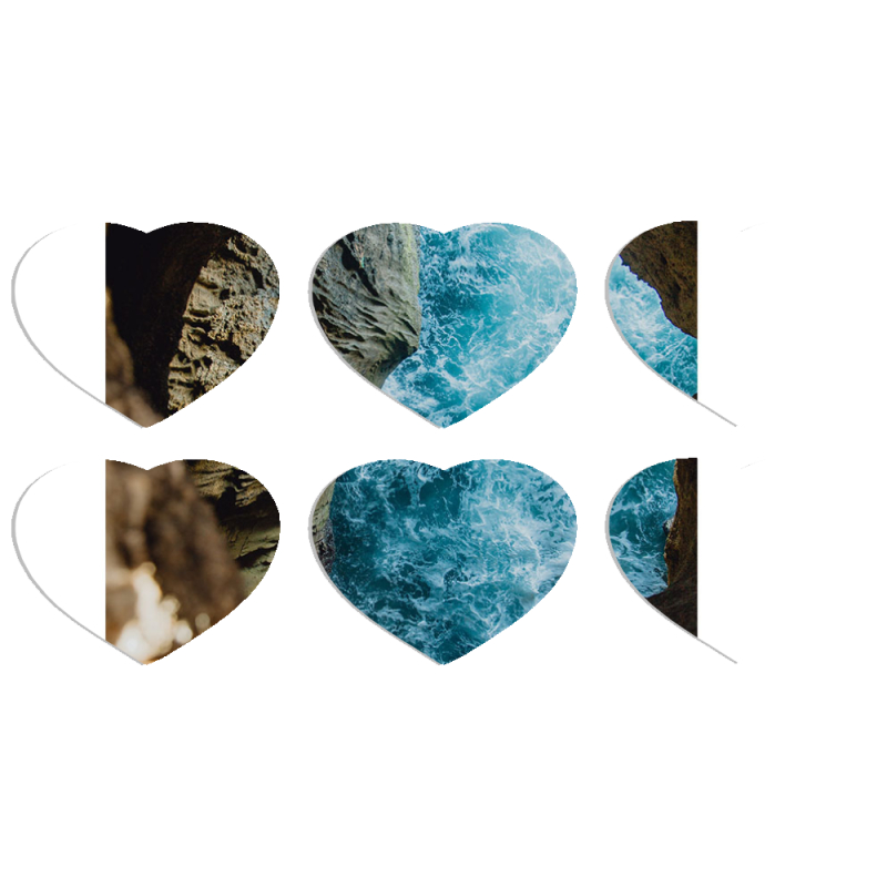 Магнитные фотопазлы Сердце 50 на 50 набор 6 штук 