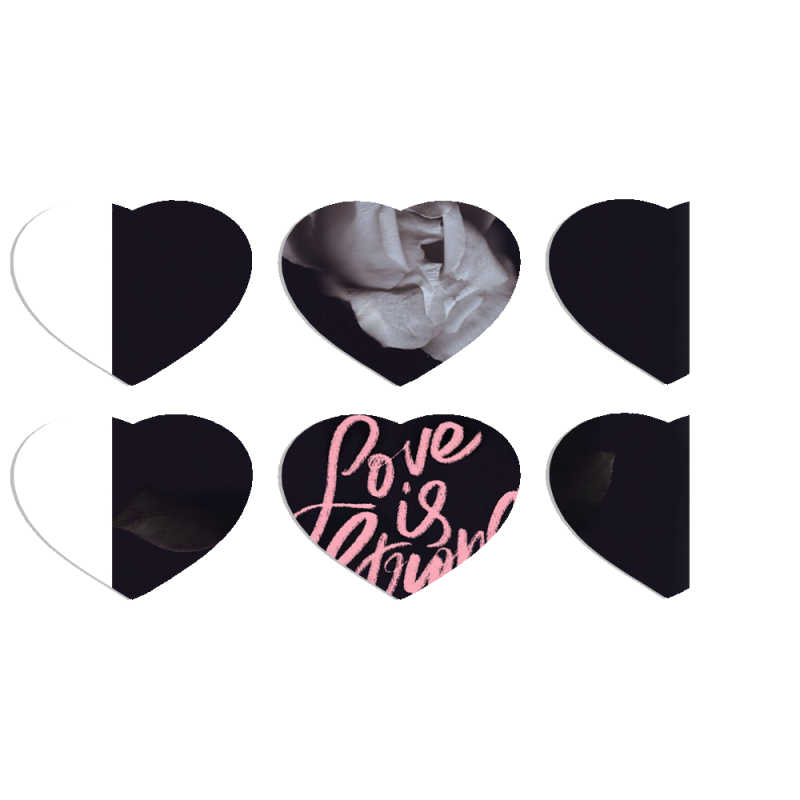 Магнитные фотопазлы Сердце 50 на 50 набор 6 штук 