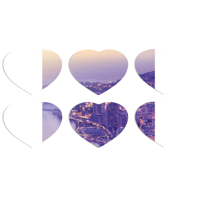 Магнитные фотопазлы Сердце 50 на 50 набор 6 штук 