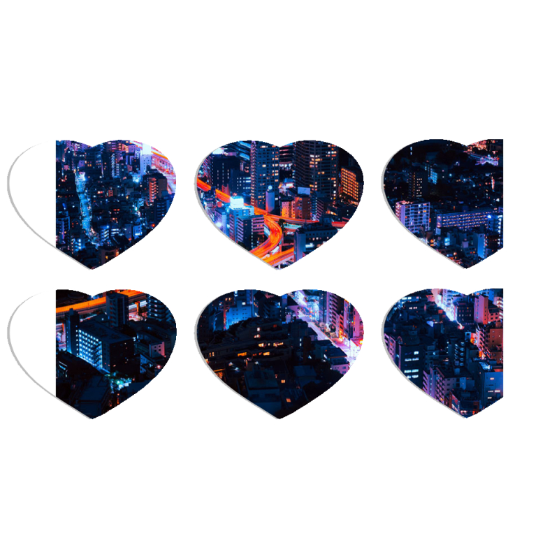 Магнитные фотопазлы Сердце 50 на 50 набор 6 штук 