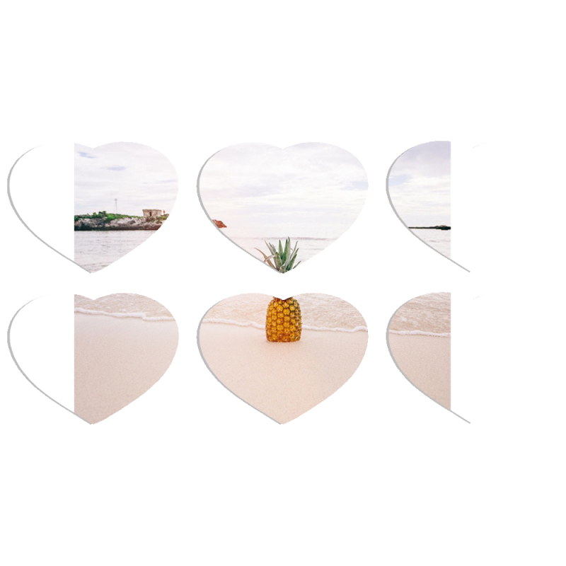 Магнитные фотопазлы Сердце 50 на 50 набор 6 штук 